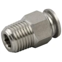 RS PRO Stainless Steel Pneumatic Fitting, 12mm Push-in Tube, Male Thread 3/8 in R, Nickel Finish 176-2157