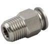 RS PRO Stainless Steel Pneumatic Fitting, 12mm Push-in Tube, Male Thread 3/8 in R, Nickel Finish 176-2157