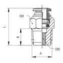 RS PRO Stainless Steel Pneumatic Fitting, 12mm Push-in Tube, Male Thread 3/8 in R, Nickel Finish 176-2157