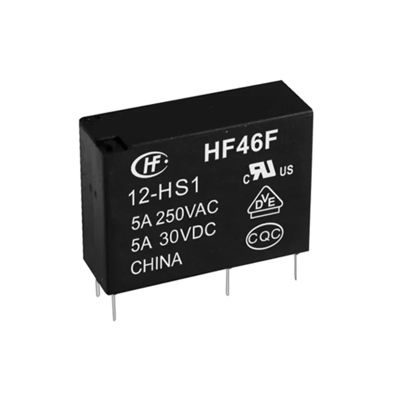 Hongfa Europe GMBH PCB Power Relay 12V DC Coil, 5A Switching Current, SPST, Compact PCB Mount HF46F/5-HS1F(610)