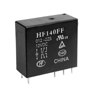 Hongfa Europe GMBH PCB Power Relay 12V DC Coil 10A DPDT, PCB Mount, Silver Alloy Contacts HF140FF/012-2ZTF