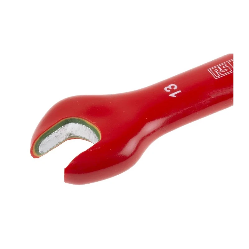 RS PRO Open End Insulated Spanner 13 mm, Height Safe, Chrome Vanadium Steel, 135 mm, VDE/1000V Approved 176-3408