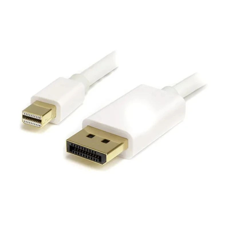 RS PRO Mini DisplayPort to DisplayPort Cable 2m Polyvinyl Chloride White MDP2DPMM2MW