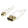 RS PRO Mini DisplayPort to DisplayPort Cable 2m Polyvinyl Chloride White MDP2DPMM2MW