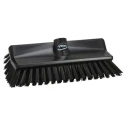 Vikan High-Low Hard Bristle Scrubbing Brush, Black, Polyester, 41mm Bristle Length, Polypropylene Handle, 70479