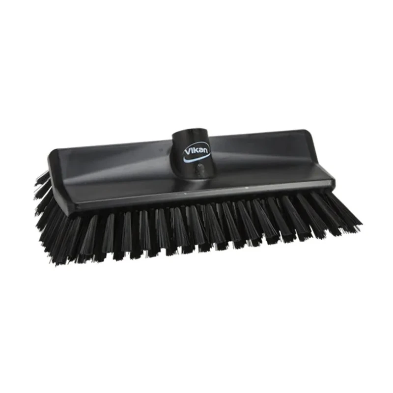 Vikan High-Low Hard Bristle Scrubbing Brush, Black, Polyester, 41mm Bristle Length, Polypropylene Handle, 70479