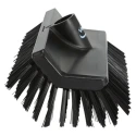 Vikan High-Low Hard Bristle Scrubbing Brush, Black, Polyester, 41mm Bristle Length, Polypropylene Handle, 70479