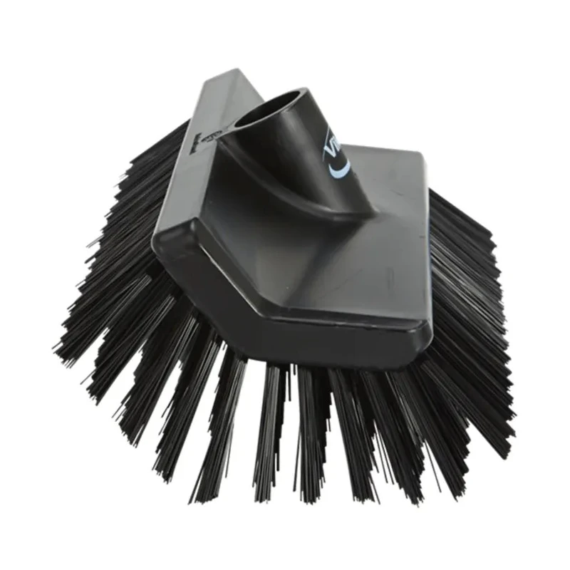 Vikan High-Low Hard Bristle Scrubbing Brush, Black, Polyester, 41mm Bristle Length, Polypropylene Handle, 70479