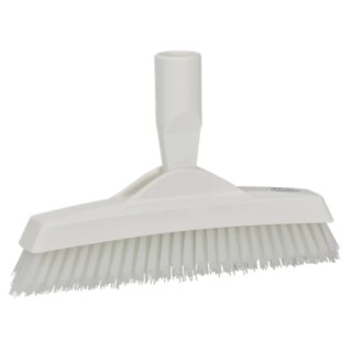 Vikan Hard Bristle White Scrubbing Brush, Polyester, 40mm Bristle Length, Crevice Scrub Brush 70405