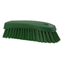 Vikan Hard Bristle Scrubbing Brush, Green Handle, Polyester Bristles, 36 mm Bristle Length, 200 mm Width, 38902