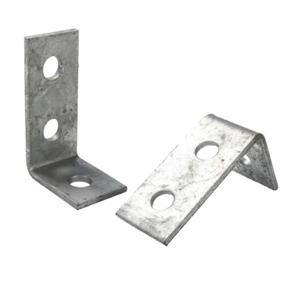 RS PRO Steel Mounting Bracket Galvanised 57mm x 90mm, 3-Hole Angle, 14mm Hole, Model 176-6902