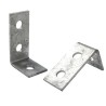 RS PRO Steel Mounting Bracket Galvanised 57mm x 90mm, 3-Hole Angle, 14mm Hole, Model 176-6902