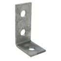 RS PRO Steel Mounting Bracket Galvanised 57mm x 90mm, 3-Hole Angle, 14mm Hole, Model 176-6902