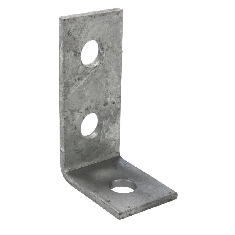 RS PRO Steel Mounting Bracket Galvanised 57mm x 90mm, 3-Hole Angle, 14mm Hole, Model 176-6902