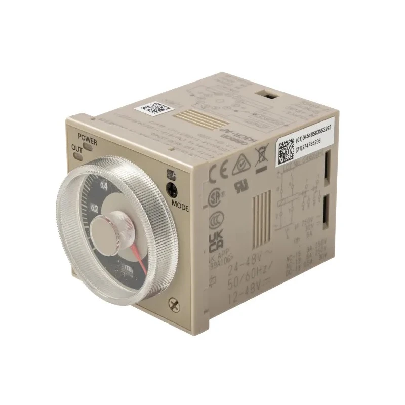 Omron Multifunction DIN Rail Timer Relay , 2-Contact DPDT, 24V AC/48V AC/12–48V DC, 0.05 s–300 h, IP40, Adjustable H3CR