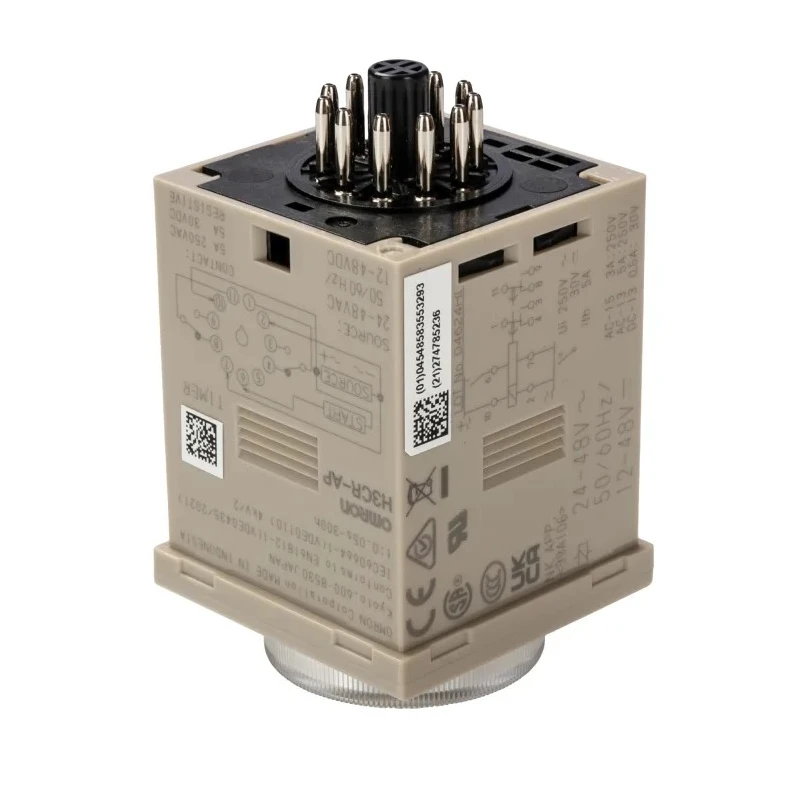 Omron Multifunction DIN Rail Timer Relay , 2-Contact DPDT, 24V AC/48V AC/12–48V DC, 0.05 s–300 h, IP40, Adjustable H3CR