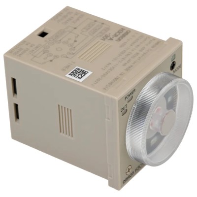 Omron DIN Rail Multifunction Timer Relay DPDT, 2-Contact, 12–48V DC, 24/48V AC, 0.1s–600h, 5A H3CR
