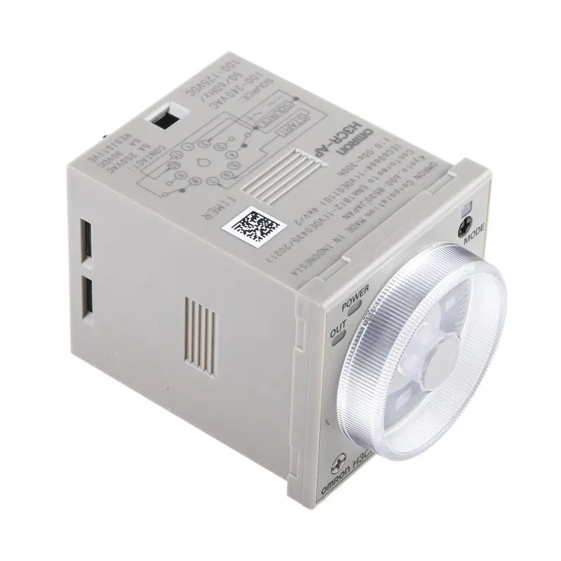 Omron DIN Rail Timer Relay Multifunction, 2-Contact DPDT, AC 100–240V / DC 100–125V, Time Range H3CR-AP AC100-240/DC100-125