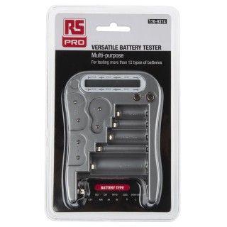 RS PRO Multi-Type Battery Tester LCD Display for Alkaline and NiMH Batteries 176-9374