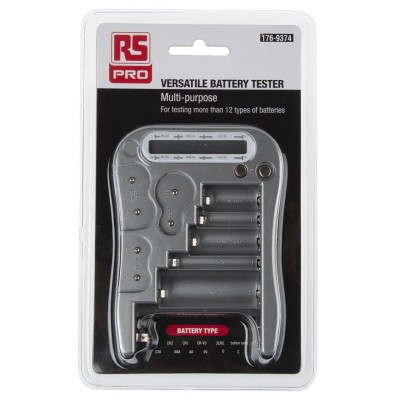 RS PRO Multi-Type Battery Tester LCD Display for Alkaline and NiMH Batteries 176-9374