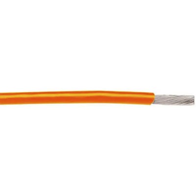 Alpha Wire PTFE Equipment Wire, 22 AWG, Orange Jacket, 600V, 30m Reel, 7 x 0.25mm Silver-Plated Copper Strands 5855/7 OR005