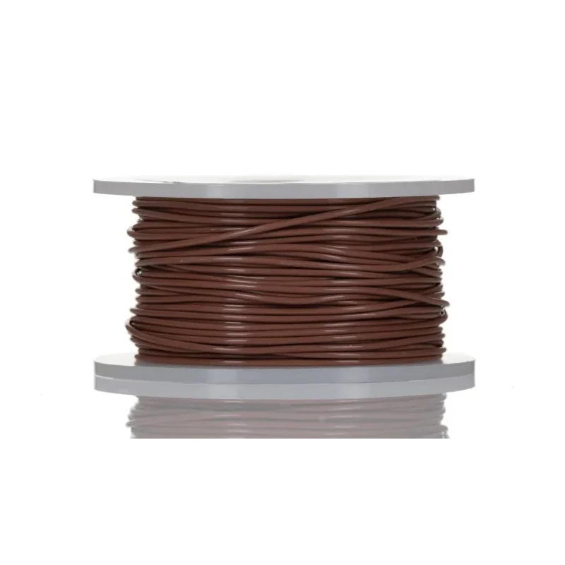 Alpha Wire Hookup Wire TEFLON Series Brown PTFE Equipment Wire, 22 AWG, 7 x 0.25 mm, 0.25 mm Core Strands, 30 5855/7 BR005