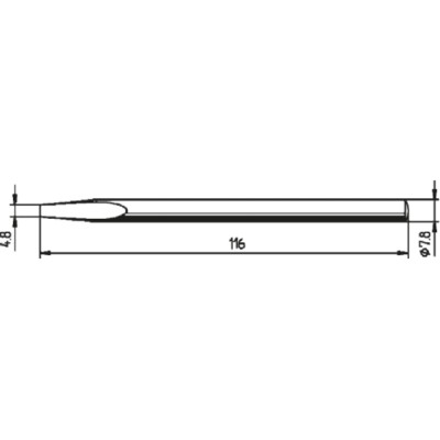 Ersa Soldering Iron Tip 4.8 mm Chisel, 116 mm Length, for ERSA 80S, 80 W, EN 61340-5-1 082KD
