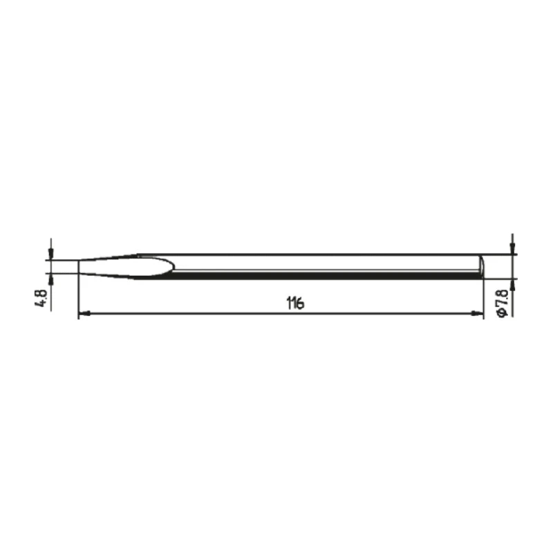 Ersa Soldering Iron Tip 4.8 mm Chisel, 116 mm Length, for ERSA 80S, 80 W, EN 61340-5-1 082KD