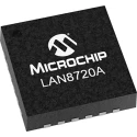 Microchip 24-Pin QFN Ethernet Transceiver IC 3.3V 100Mbps RMII Full Duplex/Half Duplex LAN8720A-CP-TR