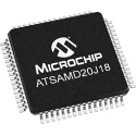 Microchip SAM D20 ARM Cortex M0+ Microcontroller ATSAMD20J18A-AU 64-Pin TQFP, 48MHz, 256kB FLASH