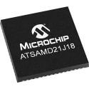 Microchip ARM Cortex M0+ SAM D21 Microcontroller ATSAMD21J18A-MU, 48 MHz, 256kB Flash, 64-Pin QFN