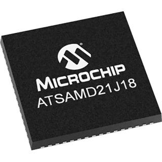 Microchip ARM Cortex M0+ SAM D21 Microcontroller ATSAMD21J18A-MU, 48 MHz, 256kB Flash, 64-Pin QFN
