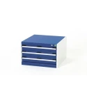Bott Drawer Unit 3 Steel 400 mm Height x 650 mm Width x 650 mm Depth Grey Floor Standing Cabinet 40019009.11v