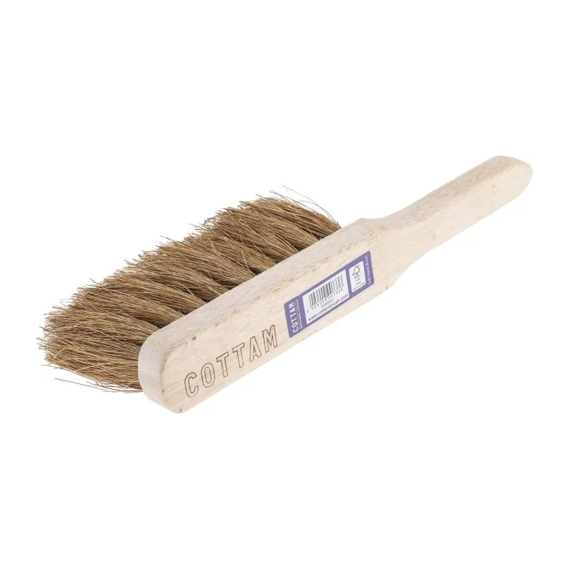 Cottam Soft Bristle Black Scrubbing Brush, Natural Coco Bristle, Hand Brush, Black Handle 673-967