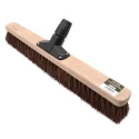 Cottam Natural Warehouse Broom with Bassine Bristles, Galvanised Steel Socket, Hard, 609mm Wide 673-995