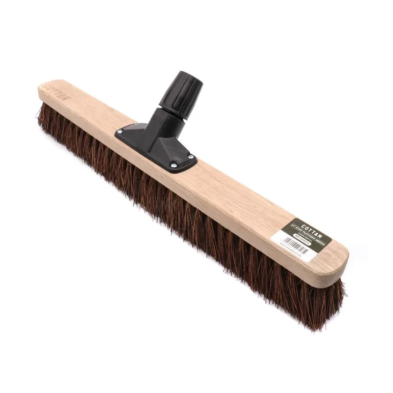 Cottam Natural Warehouse Broom with Bassine Bristles, Galvanised Steel Socket, Hard, 609mm Wide 673-995