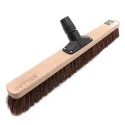 Cottam Natural Warehouse Broom with Bassine Bristles, Galvanised Steel Socket, Hard, 609mm Wide 673-995