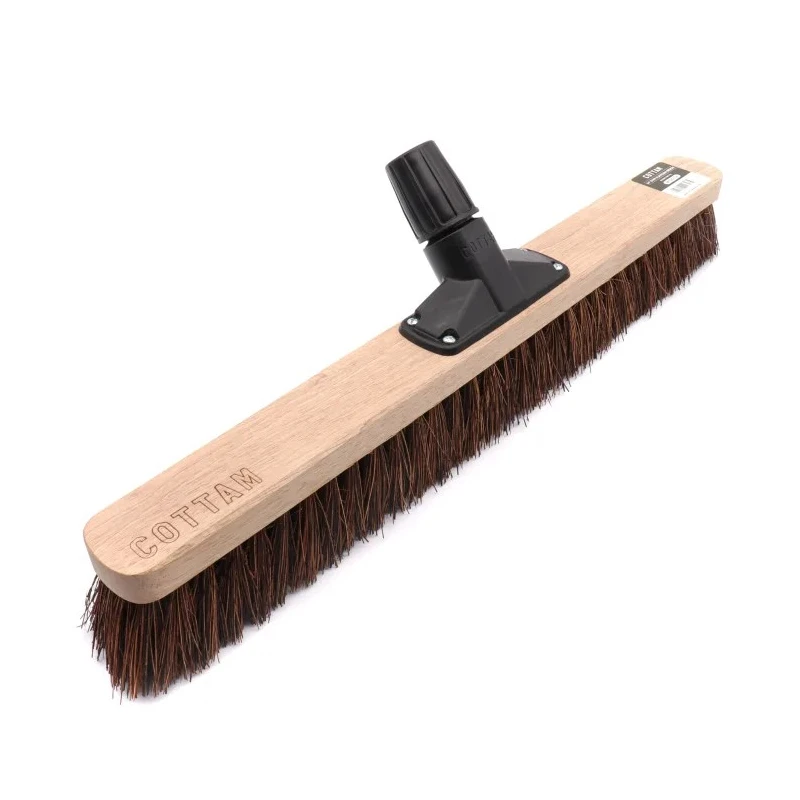 Cottam Natural Warehouse Broom with Bassine Bristles, Galvanised Steel Socket, Hard, 609mm Wide 673-995