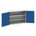 Bott Floor Standing Sheet Steel Cupboard, 2 Door, 0 Drawer, 2 Shelf, Lockable, Blue/Grey, 1m H x 1.3m W x 550mm D 16926601.11