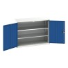 Bott Floor Standing Sheet Steel Cupboard, 2 Door, 0 Drawer, 2 Shelf, Lockable, Blue/Grey, 1m H x 1.3m W x 550mm D 16926601.11
