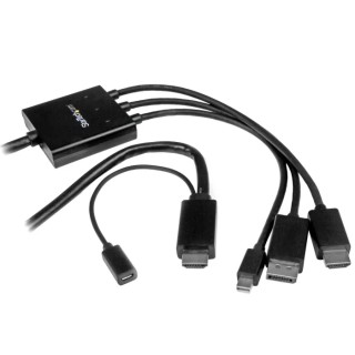 StarTech.com HDMI Multiport Adapter Cable, 2m, 4K UHD, USB-Powered, Black, DPMDPHD2HD