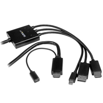 StarTech.com HDMI Multiport Adapter Cable, 2m, 4K UHD, USB-Powered, Black, DPMDPHD2HD