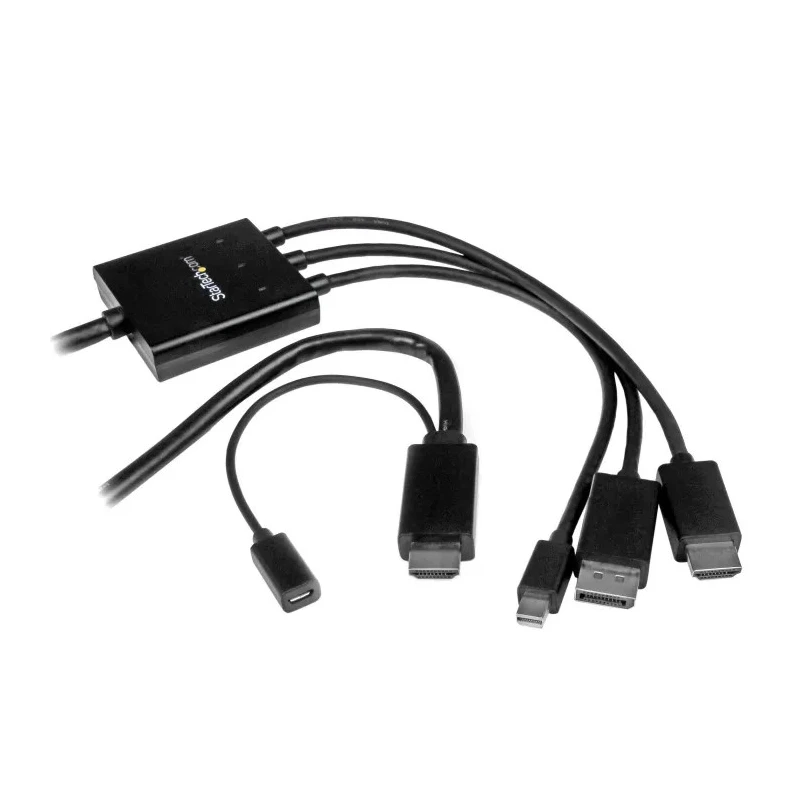 StarTech.com HDMI Multiport Adapter Cable, 2m, 4K UHD, USB-Powered, Black, DPMDPHD2HD
