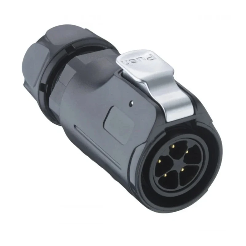 Lumberg Circular Connector 4 Contacts Cable Plug Male IP67 20A Quicklock Polymer Gold-Plated 0252 04