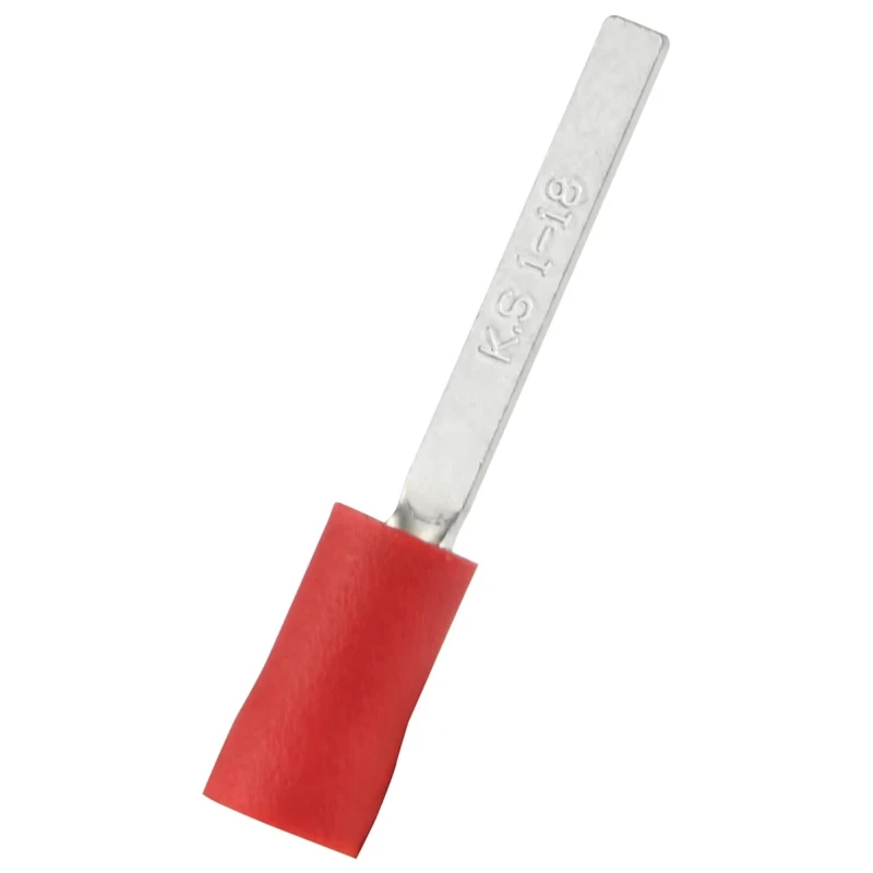 RS PRO Insulated Crimp Blade Terminal, 18 mm Blade Length, 22–16 AWG, Red Vinyl, Copper, 178-7246