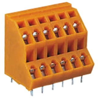 WAGO PCB Terminal Block 12-Contact 5.08 mm Pitch 2 Row 320V Orange Polyamide Cage Clamp 736-306