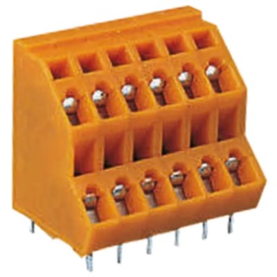 WAGO PCB Terminal Block 12-Contact 5.08 mm Pitch 2 Row 320V Orange Polyamide Cage Clamp 736-306