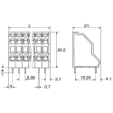 WAGO PCB Terminal Block 12-Contact 5.08 mm Pitch 2 Row 320V Orange Polyamide Cage Clamp 736-306