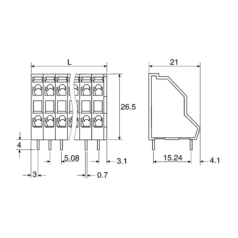 WAGO PCB Terminal Block 12-Contact 5.08 mm Pitch 2 Row 320V Orange Polyamide Cage Clamp 736-306