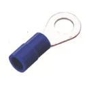 RS PRO Insulated Ring Terminal 4.3 mm Stud, Blue, 16–14 AWG, Nylon, Copper, E245391, 178-7259